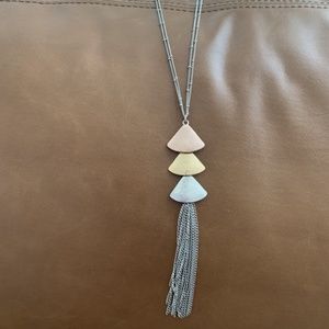 Tri-Colored Triangle Pendant Necklace